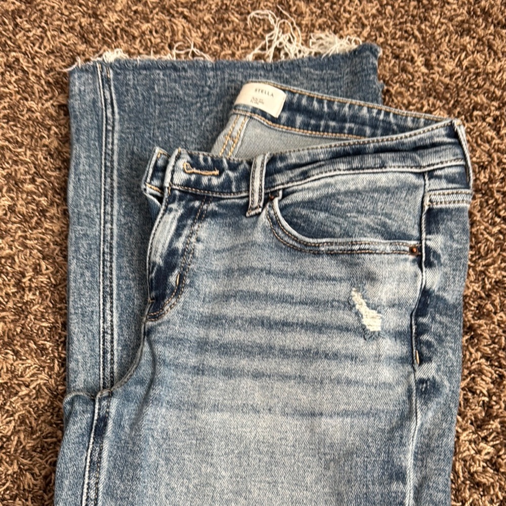 BKE Stella slim fit low rise flare Light Blue Jeans